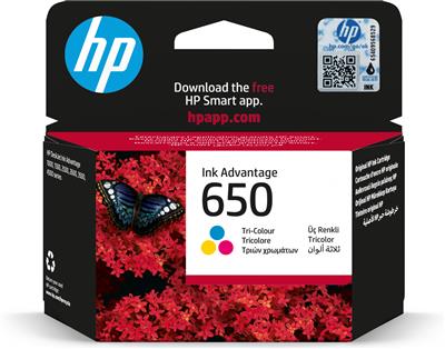 [CZ102AE#BHL] HP 650 Tri-color Original Ink Advantage Cartridge ink cartridge 1 pc(s) Cyan, Magenta, Yellow