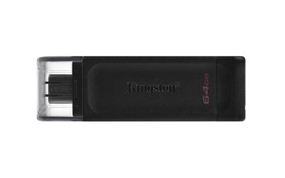 Kingston Technology DataTraveler 70 USB flash drive 64 GB USB Type-C 3.2 Gen 1 (3.1 Gen 1) Black