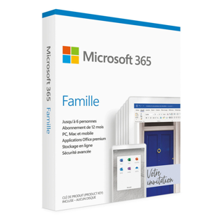 [6GQ-01921] Microsoft M365 Family French Subscr 1YR Africa Only Medialess Emerging Market P10