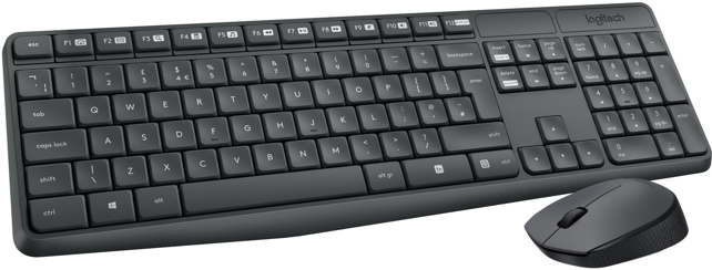 [920-007907] Logitech ® MK235 Wireless Keyboard and - GREYFRA - 2.4GHZ - N/A - CENTRAL - (GREY KEYS GREY BTM