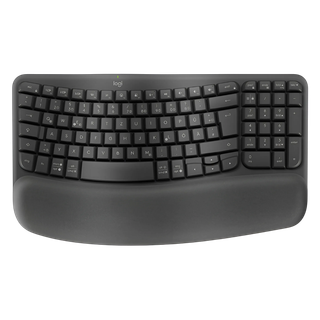Logitech CLAVIER Wave keys Bluetooth Wireless ergonomic keyboard-GRAPHITE-FRA-2.4GHZ/BT 12 Mois