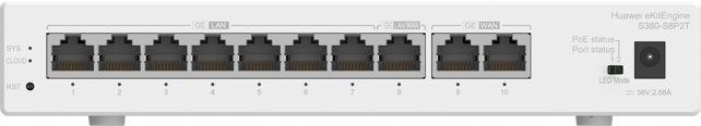 [98012180] Huawei S380-S8P2T (2*GE WAN, 8*GE LAN(PoE+, 124W)