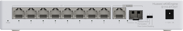 [98012199] Huawei S110-8T2ST (8*10/100/1000BASE-T ports, 1*GE SFP port, 1*10/100/1000BASE-T port,