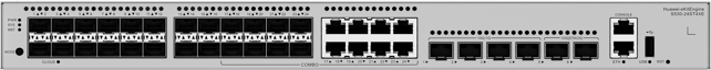 [98012556] Huawei S530-24ST4XE(16*GE SFP, 8 GE Combo, 4*10GE SFP+ ports, 2*12GE stack ports, with 1*AC power