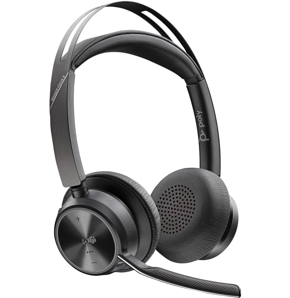 HP HPPoly Voyager Focus 2 MSTeams Certified USB-C-C Headset +USB-C/A Adapter +Charging Stand