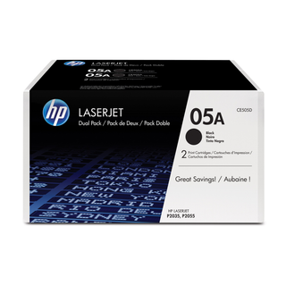 HP 05A 2-pack Black LaserJet Toner CartriHP LJ P2035/P2055 Black Crtg