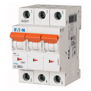 [PLS6-C63/3-MW] Eaton Disjoncteur modulaire 3P C 63A 6KA