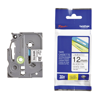 [TZE231] Brother Ruban Noir - Blanc 12mm