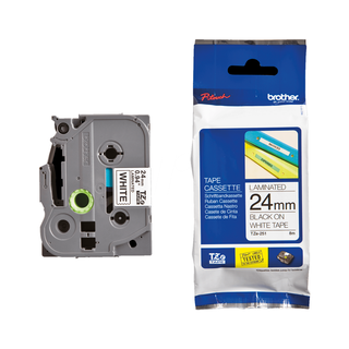 [TZE251] Brother Ruban Noir - Blanc 24mm