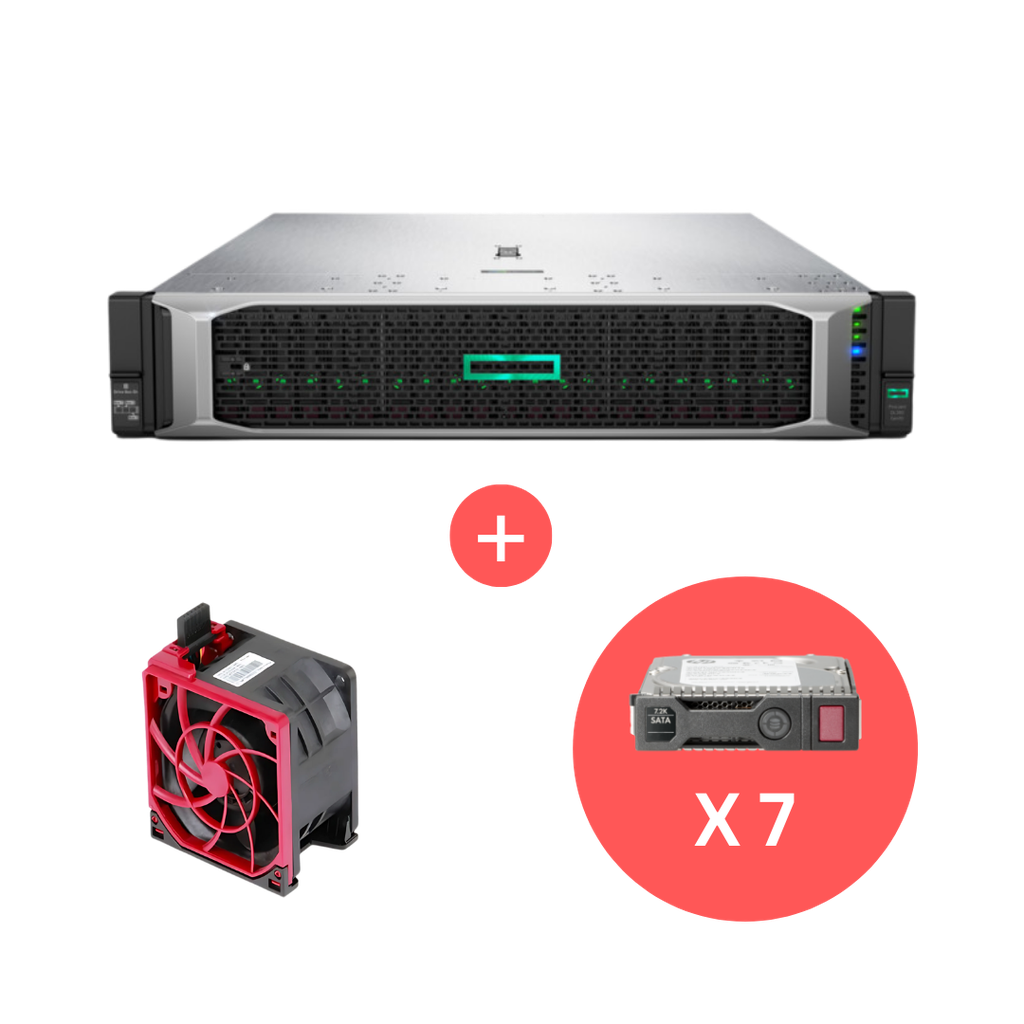 [DS6296] HPE DL380G10 3204 1.9GHz 6-core 1P 16GB-R S100i NC 8LFF 500W HP-Fan + 7x 10TB SATA