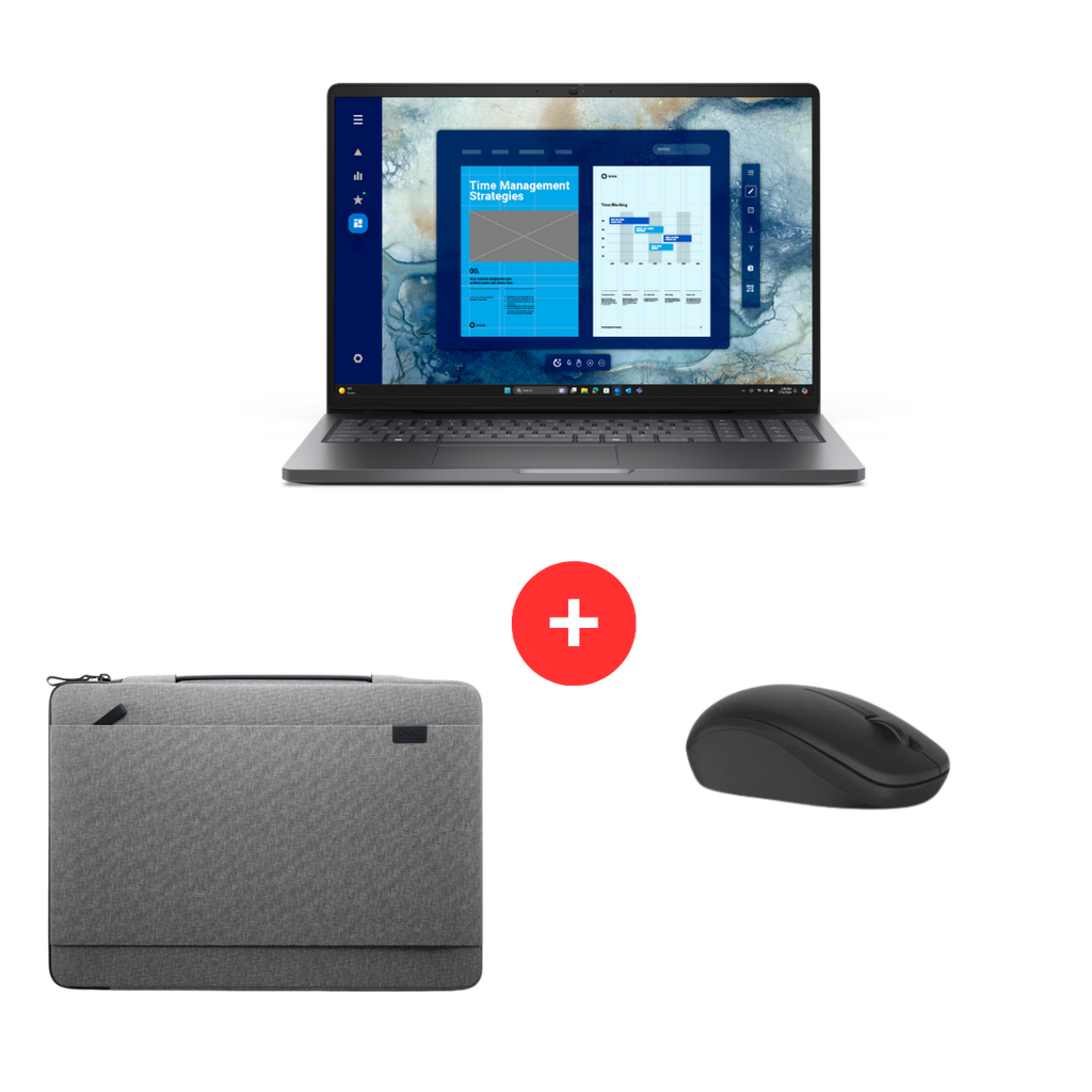 Promo DELL Pro 16 PC16250 Core5-120U 16'' 8G 512G SSD Ubuntu Gris 36M+Wirlss Mouse-WM126+Sacoche CV4