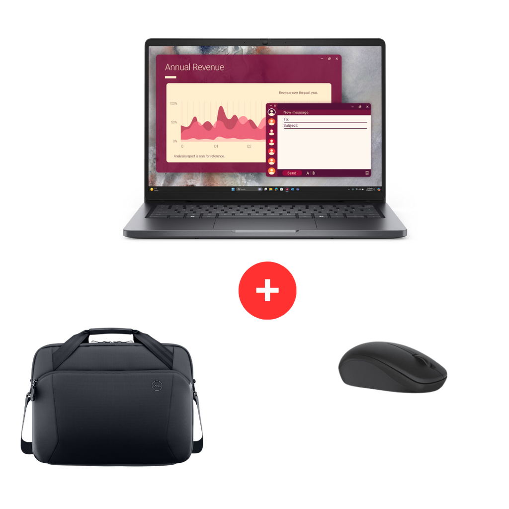 Promo DELL Pro 14 PC14250 14'' Core5-120U 8G 512G SSD Wn11 Pro Gris 36M+Wirlss Mouse-WM126+EcoLoop P