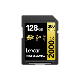 [LSD2000128G-BNNNG] LEXAR CARTE SD SD2000X 128GB Professional 2000x SDHC™ UHS-II cards,up to 300MB/s read 260MB/s wr 12M