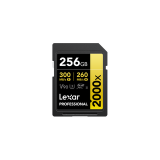 [LSD2000256G-BNNNG] LEXAR CARTE SD SD2000X 256GB Professional 2000x SDHC™ UHS-II cards,up to 300MB/s read 260MB/s wr 12M